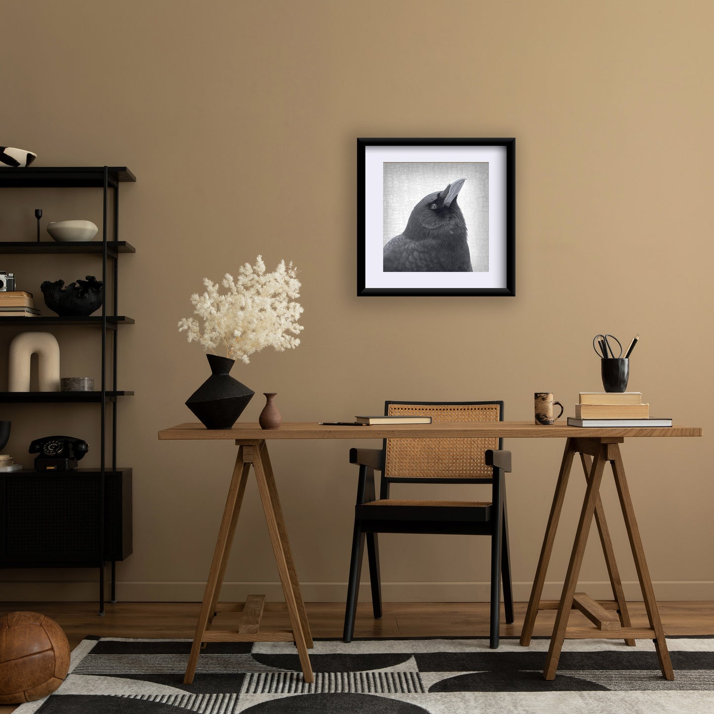 BE ALERT - Fine Art Print, Crow Portrait Series