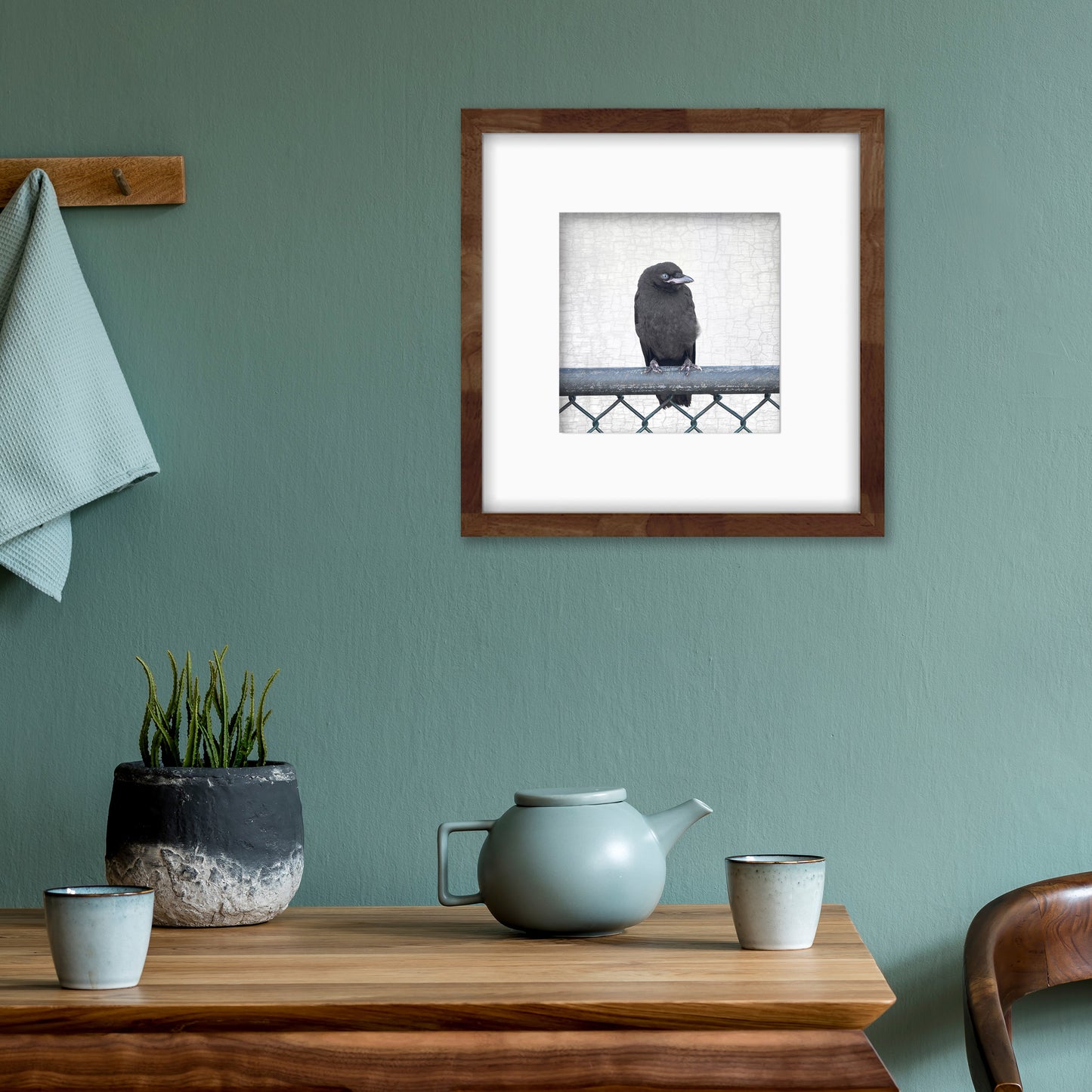 SITTING ON THE FENCE - Fine Art Print, Crow Portrait Series