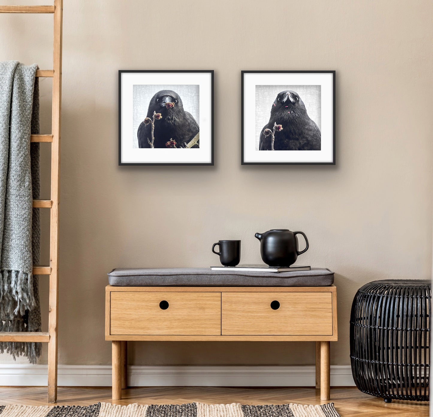 I GOT YOU FLOWERS ... - Fine Art Print, Crow Portrait Series
