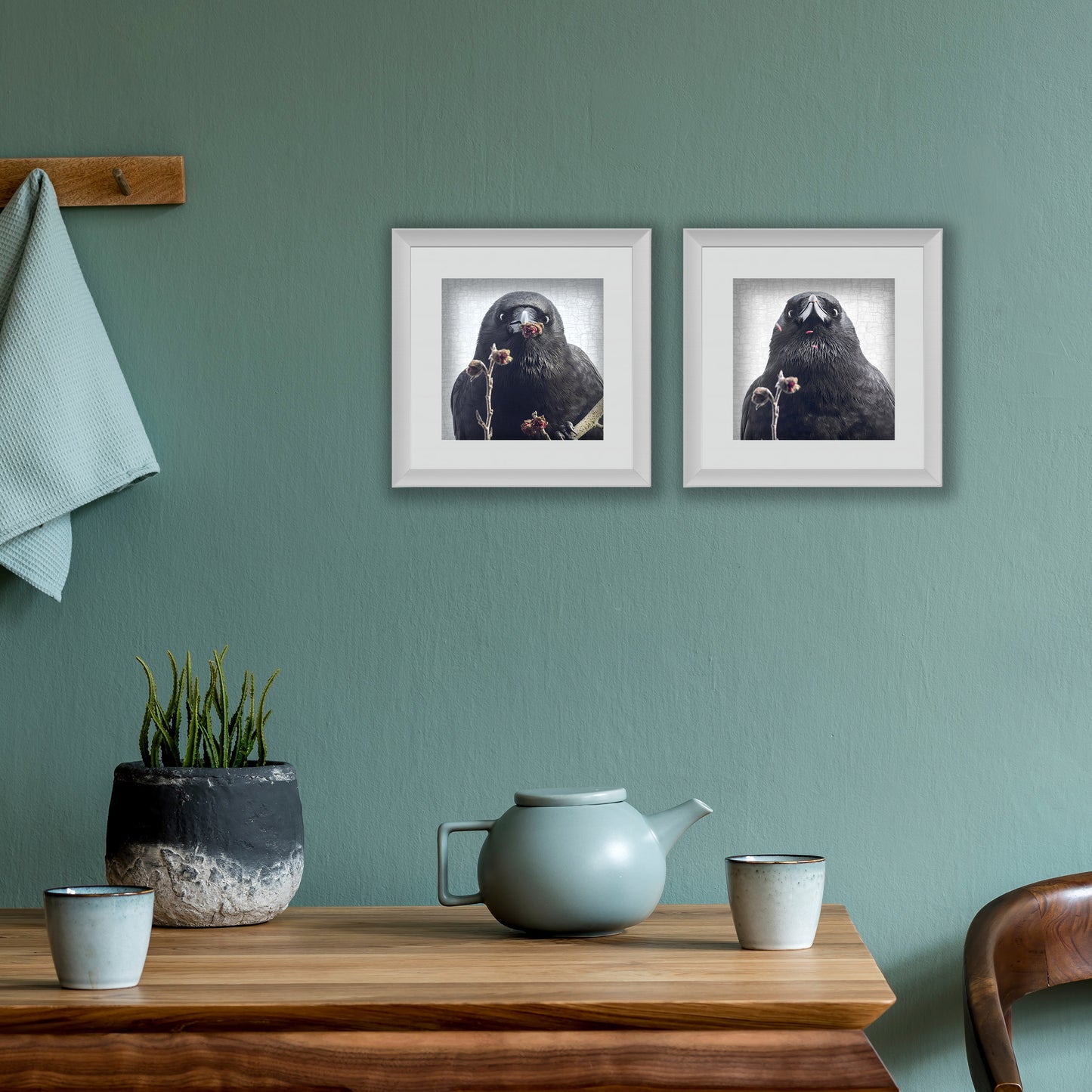 I GOT YOU FLOWERS ... - Fine Art Print, Crow Portrait Series