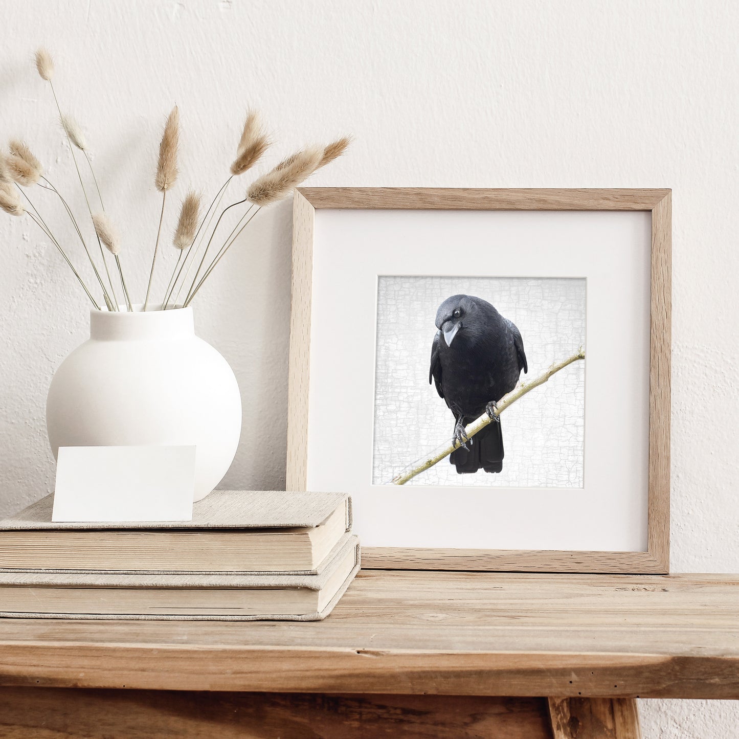 MINDFUL CROW - Fine Art Print, Crow Portrait Series