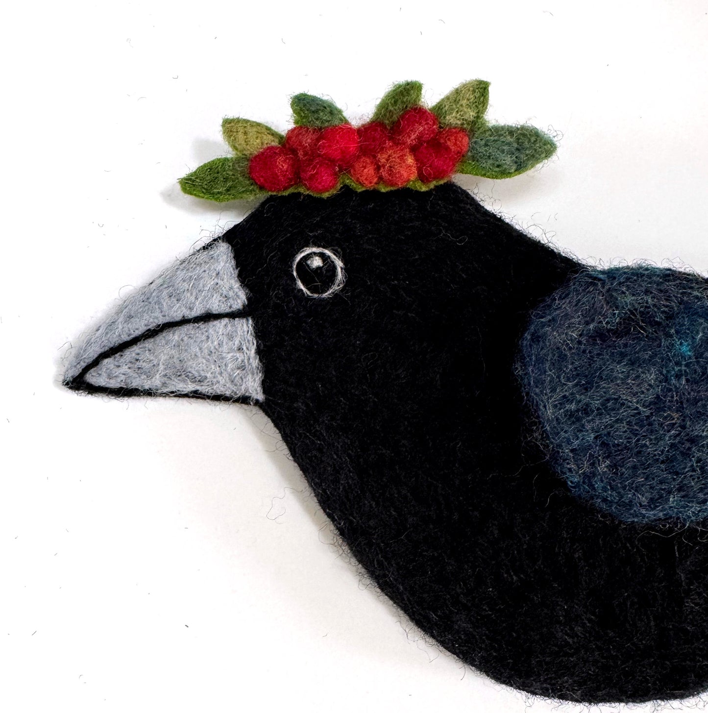 MILLINERY CROW-4 Wool Needle-Felted Crow Wall Art