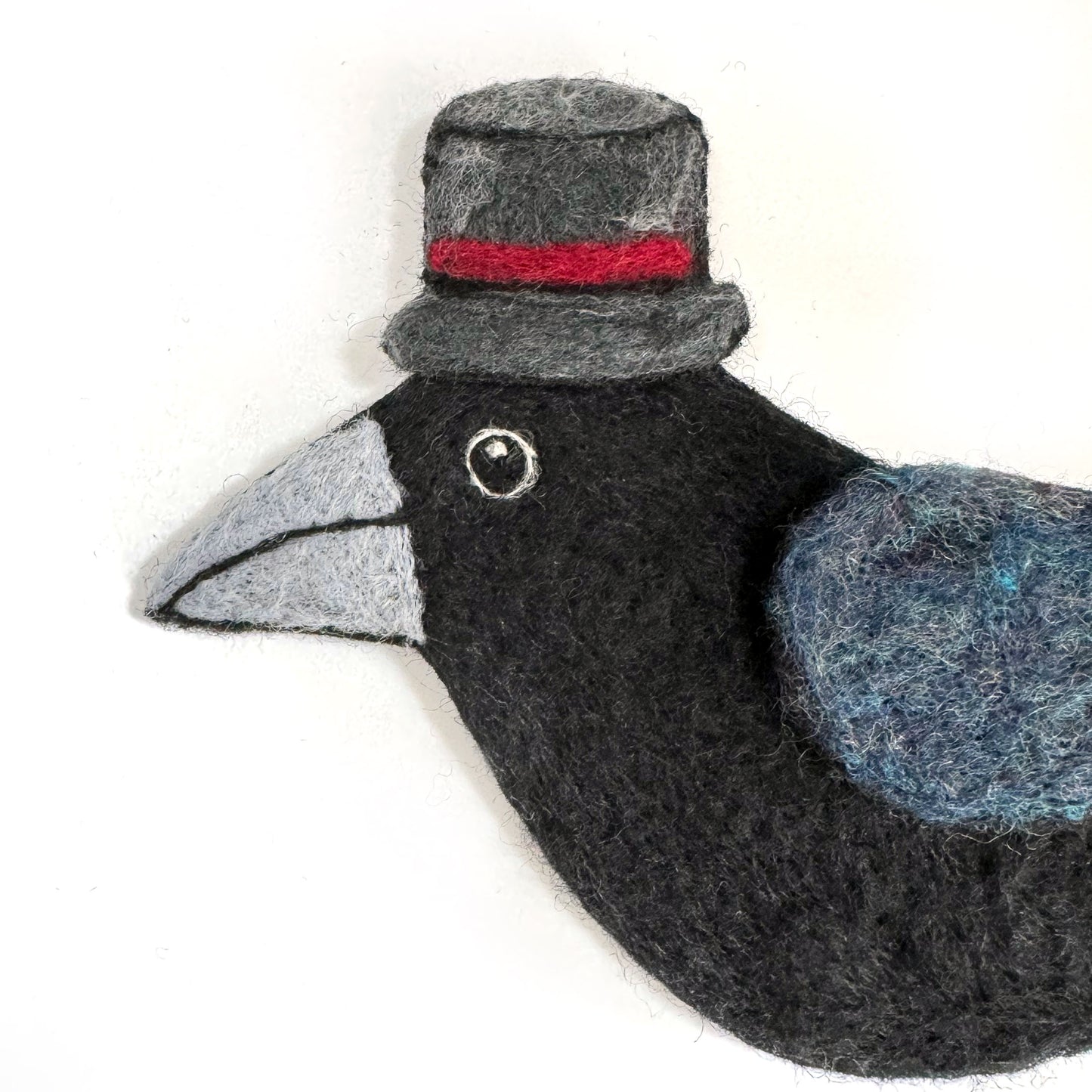 MILLINERY CROW-4 Wool Needle-Felted Crow Wall Art