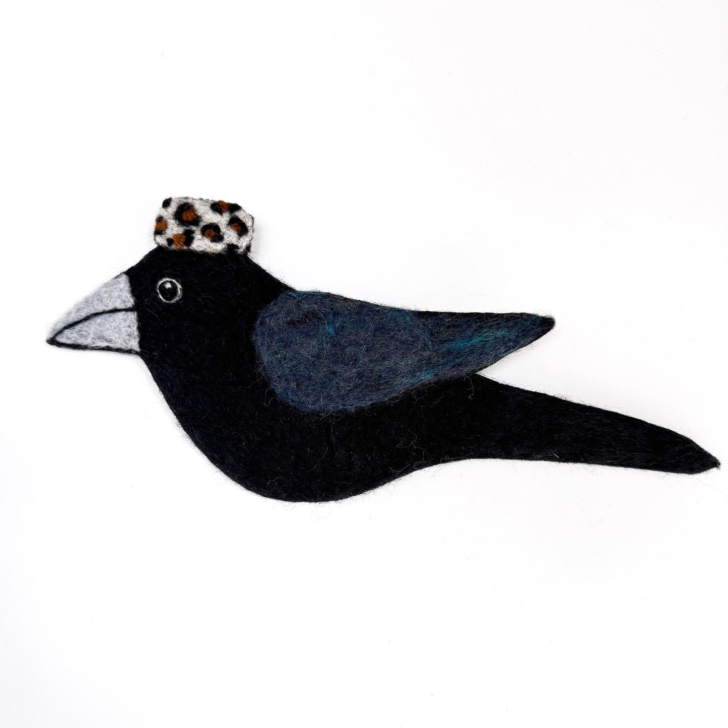 MILLINERY CROW-4 Wool Needle-Felted Crow Wall Art