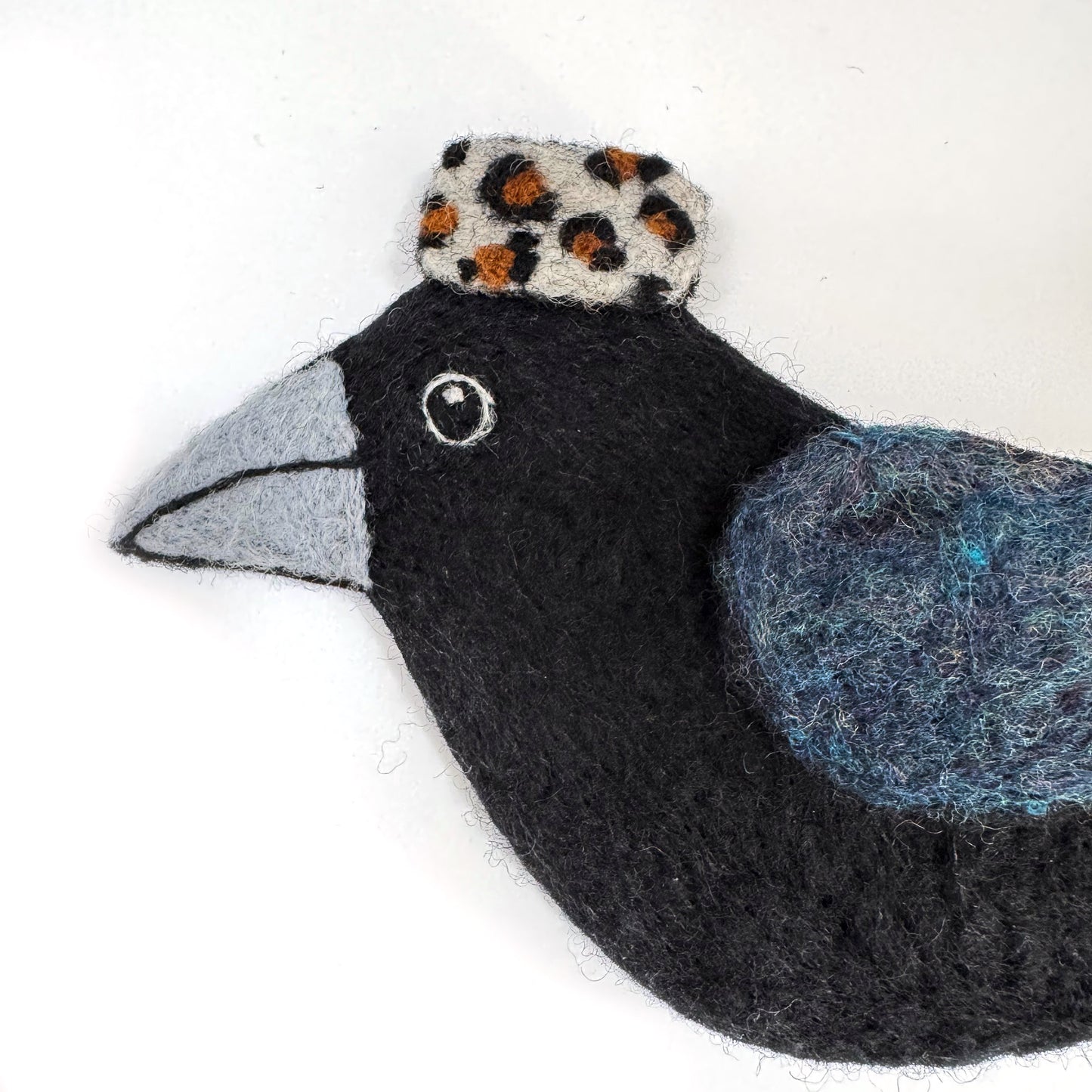 MILLINERY CROW-4 Wool Needle-Felted Crow Wall Art