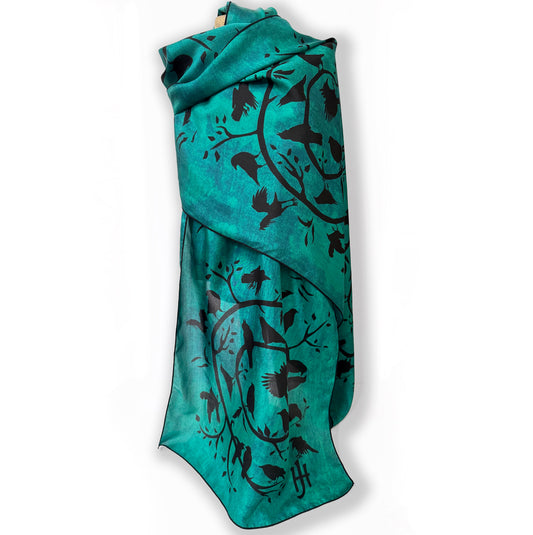 SUMMER CROW DANCE - Long Silk Scarf
