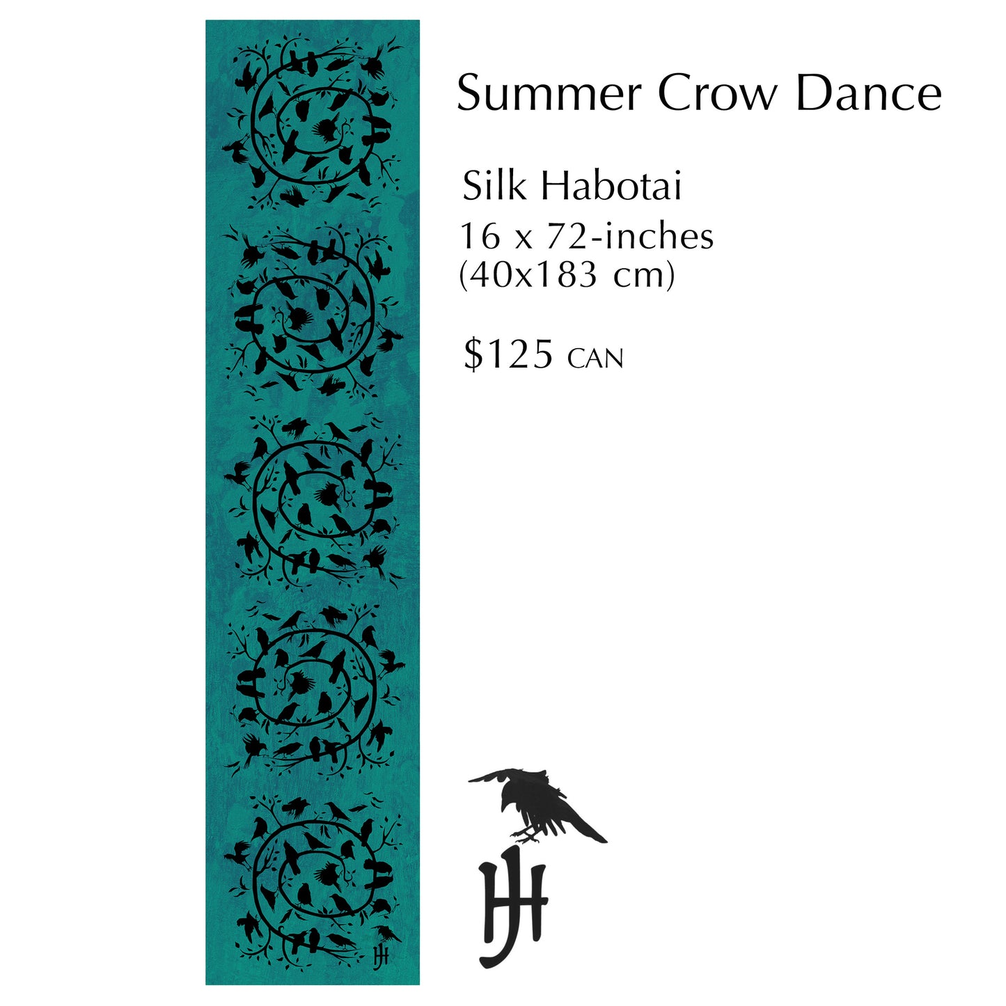 SUMMER CROW DANCE - Long Silk Scarf