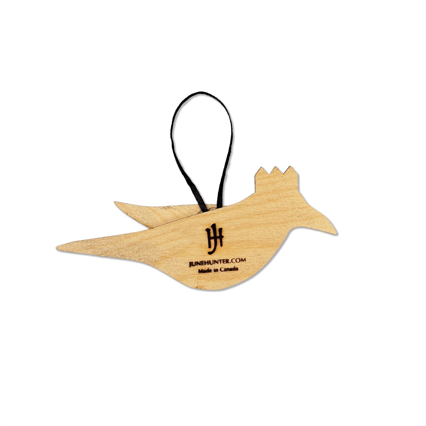 MEDIUM CROW WITH GOLDEN CROWN — Hand-Painted Wooden Crow Hanging