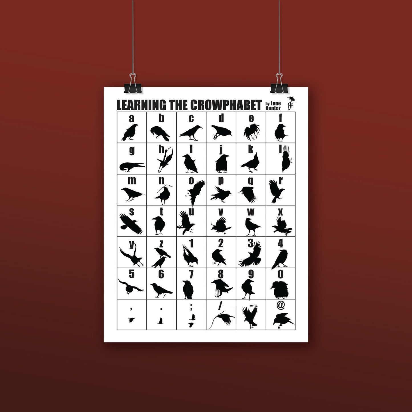 LEARNING THE CROWPHABET — Black & White Print