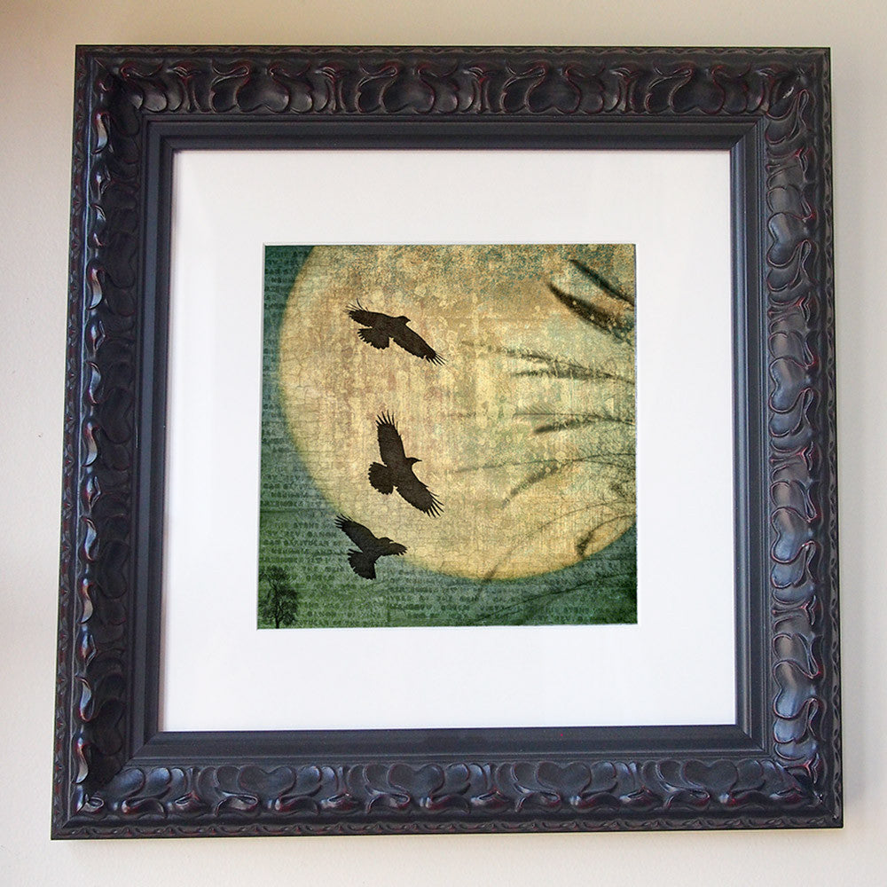 CROW MOON - Fine Art Print, Blue Crow Series