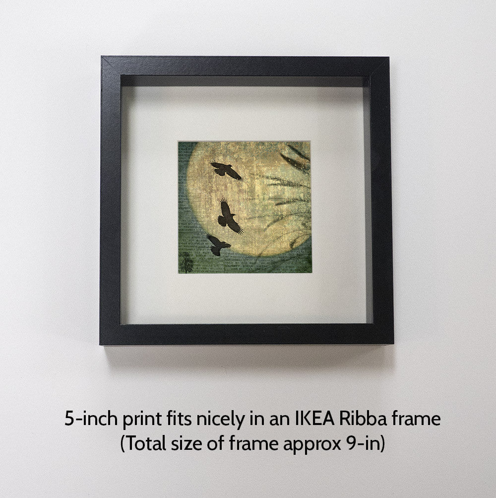 CROW MOON - Fine Art Print, Blue Crow Series