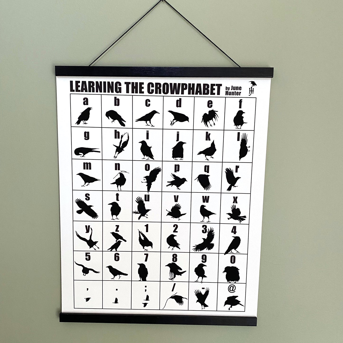 LEARNING THE CROWPHABET — Black & White Print