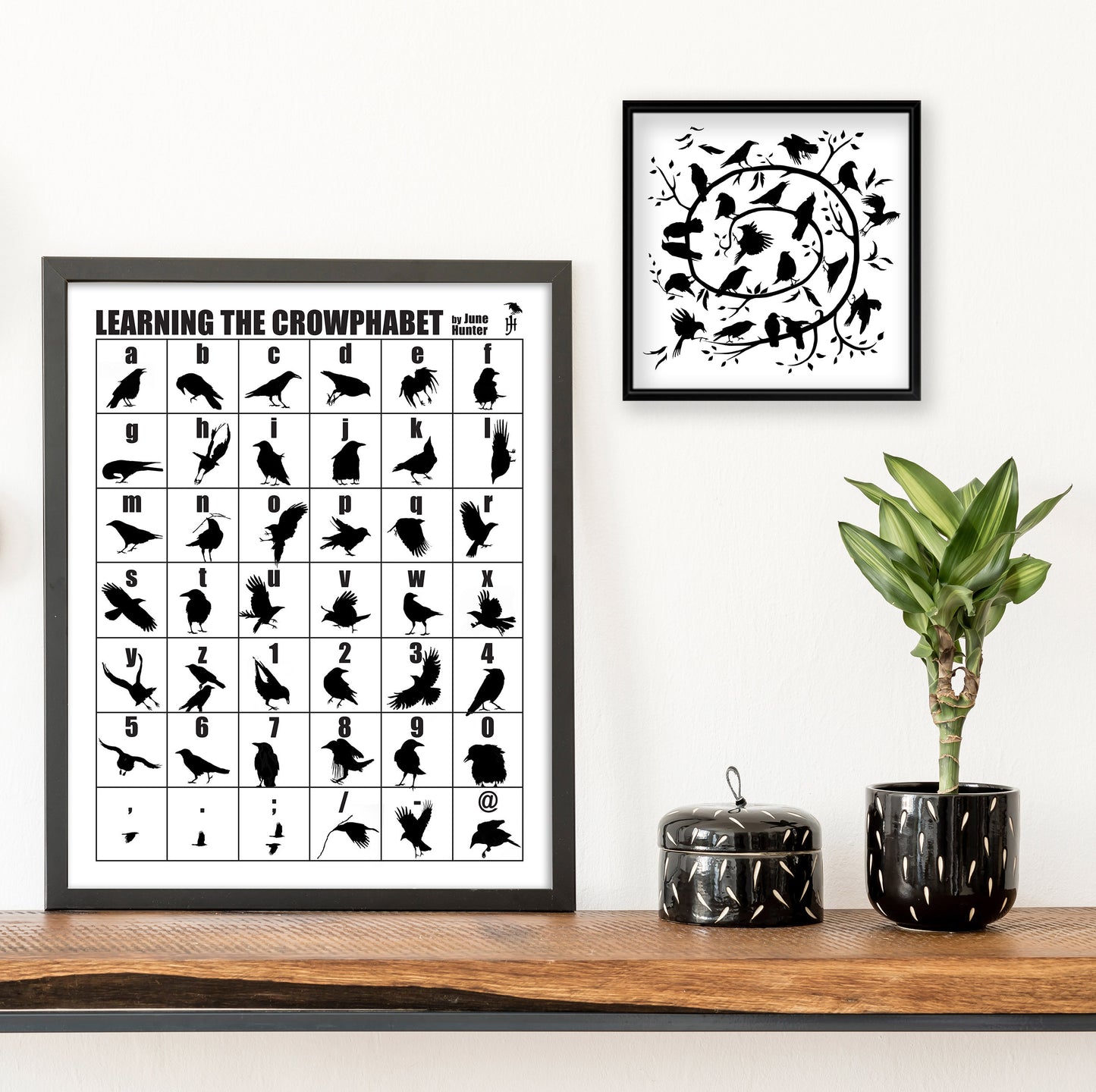 LEARNING THE CROWPHABET — Black & White Print