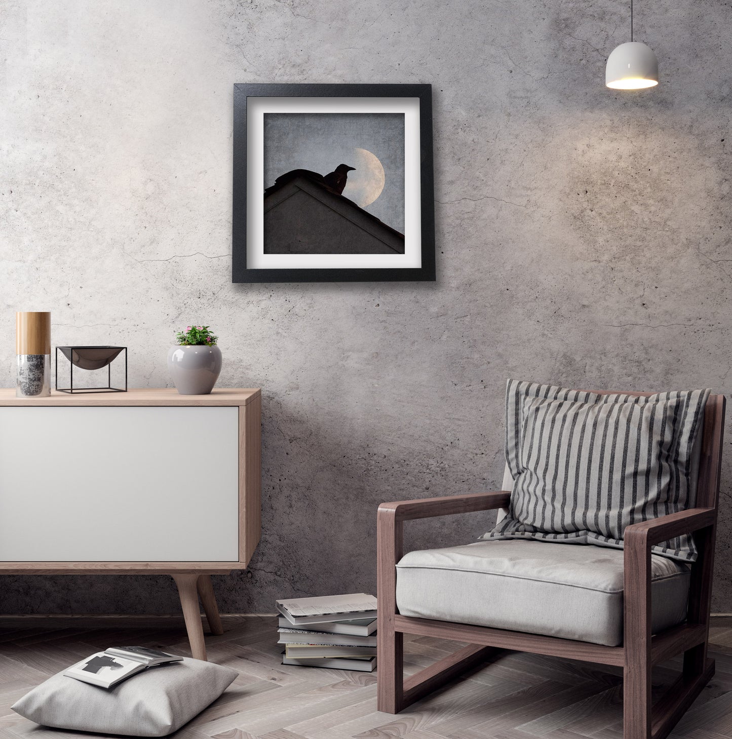 HALF MOON CROW - Fine Art Print, Blue Crow Series