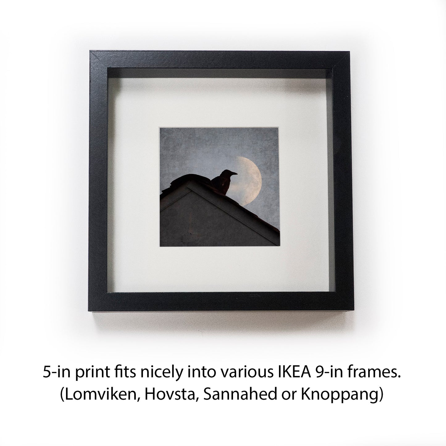 HALF MOON CROW - Fine Art Print, Blue Crow Series