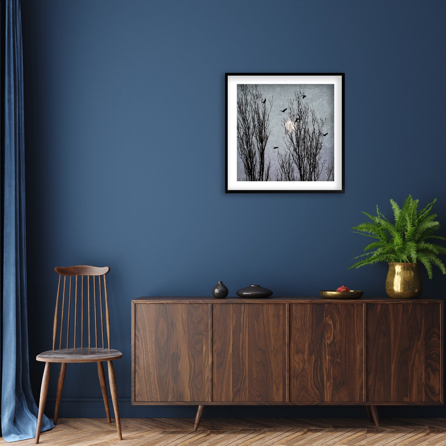 MOONLIGHT TRAVELLERS - Fine Art Print, Blue Crow Series
