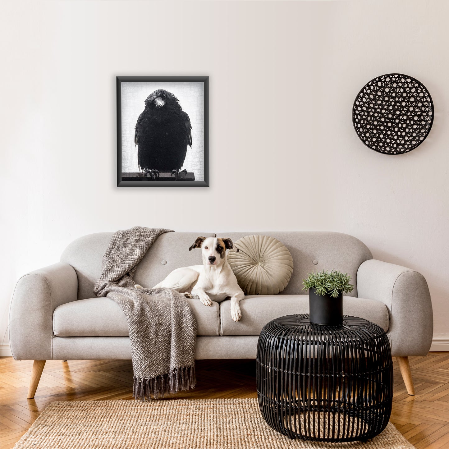 PHILOSOPHER CROW — Black & White Print
