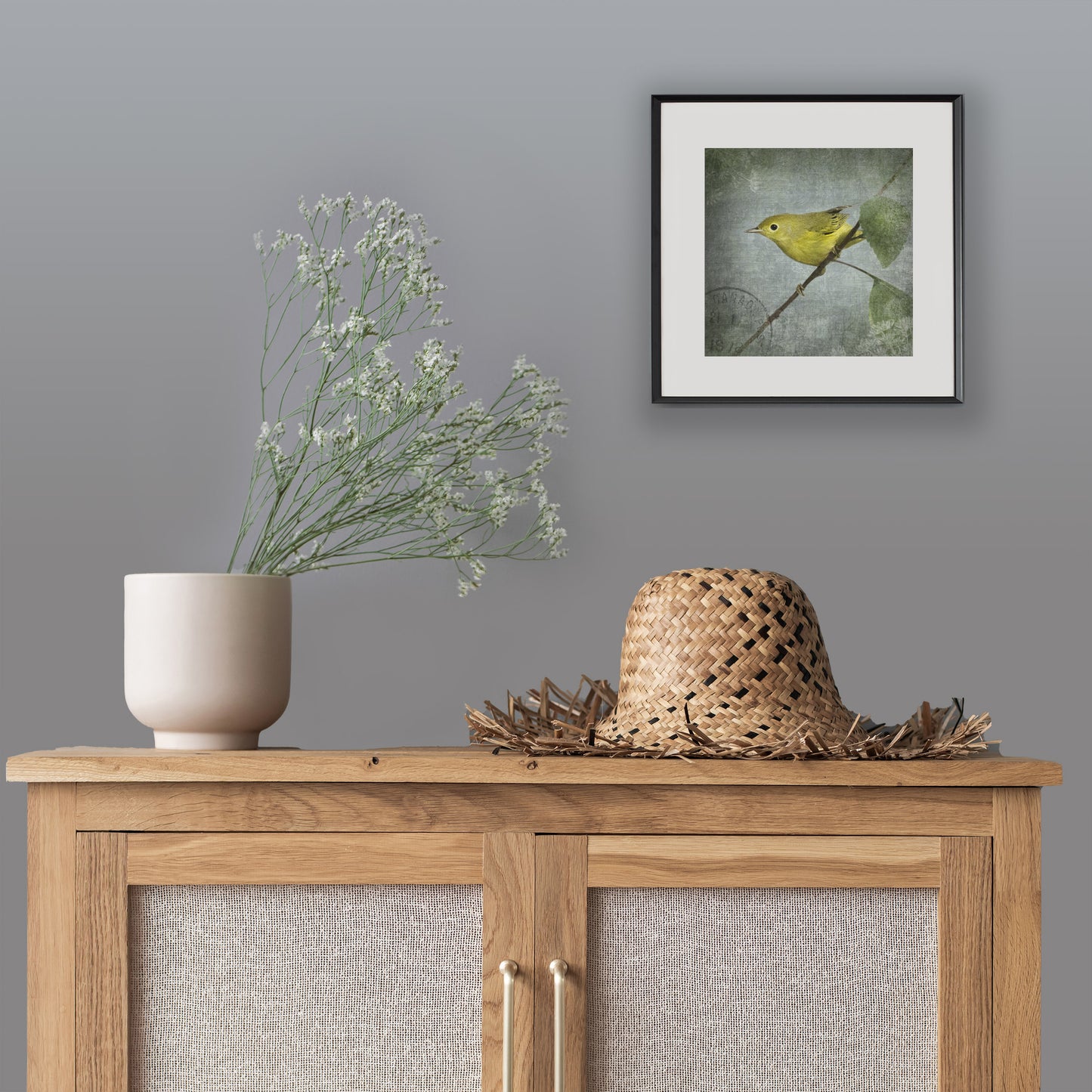 ORANGE CROWNED WARBLER - Fine Art Print, Garden Birds Series