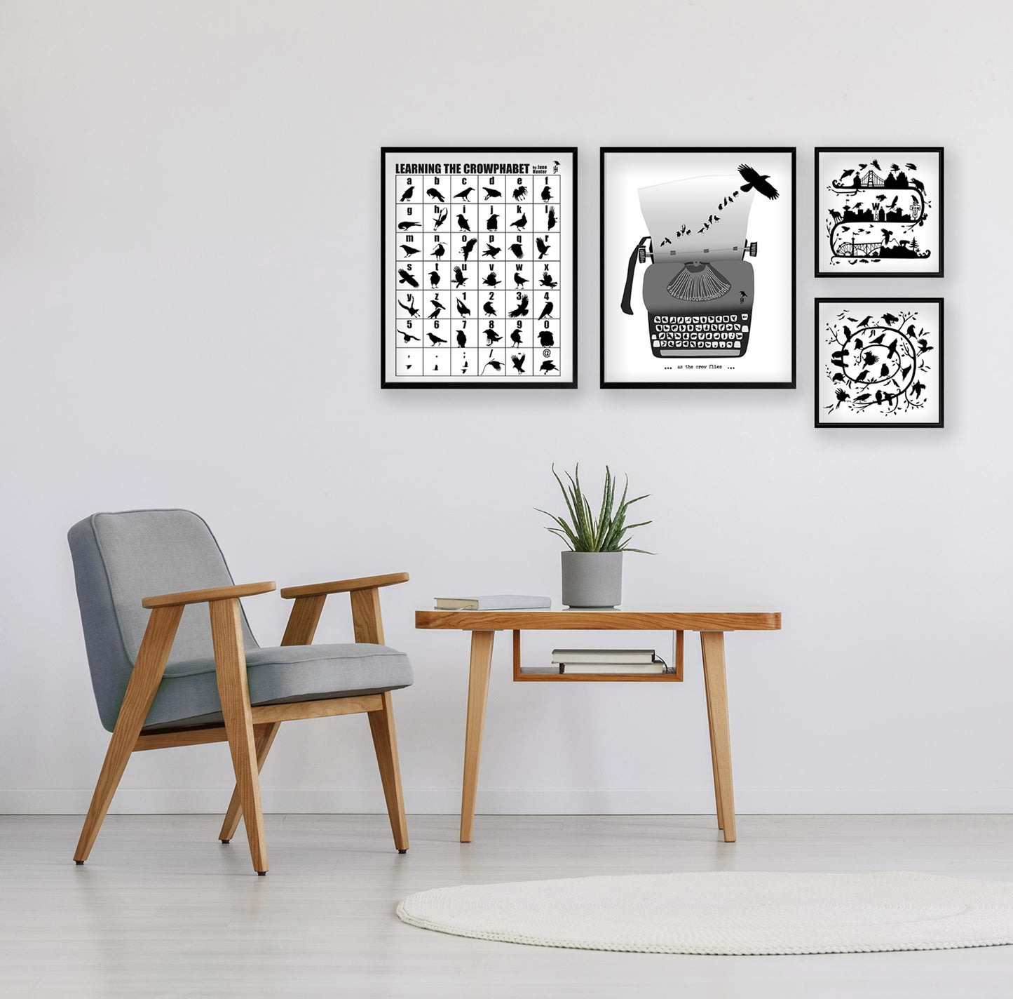 LEARNING THE CROWPHABET — Black & White Print