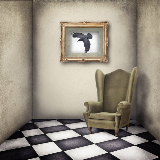 RAVEN'S WINGS - Fine Art Print, Raven Portrait Series