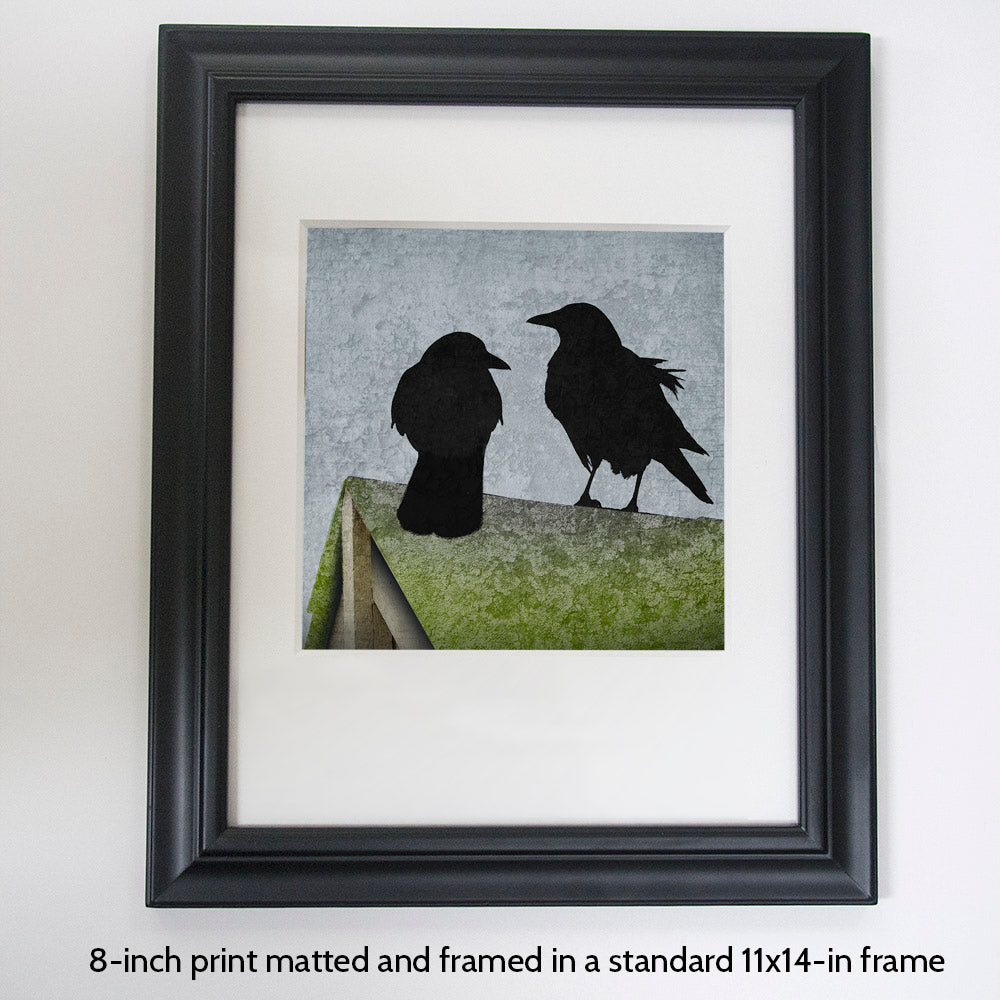 ROOF COUPLE - Fine Art Print, Blue Crow Series