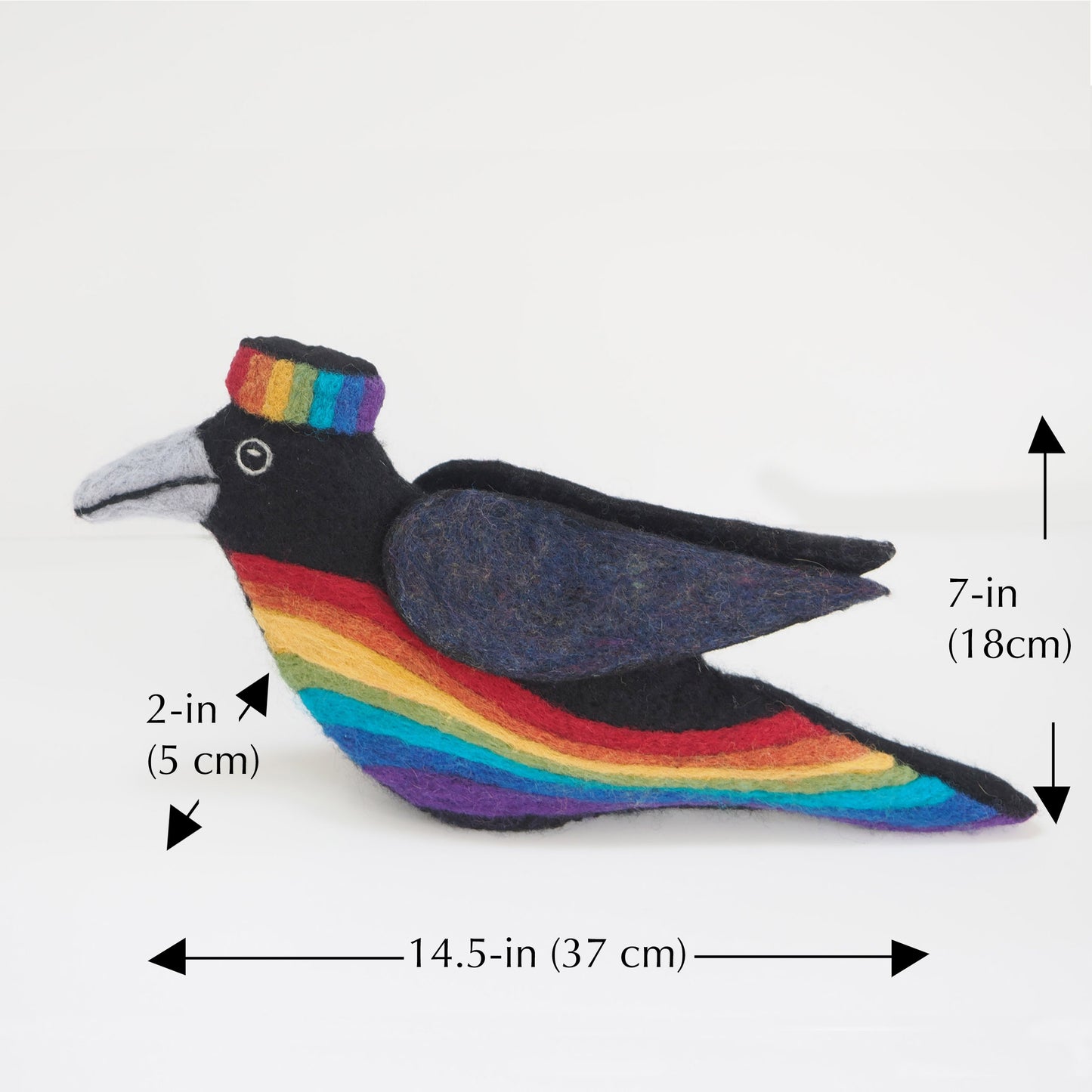 CUSTOM ORDER FOR ISABELLA — STANDING RAINBOW CROW