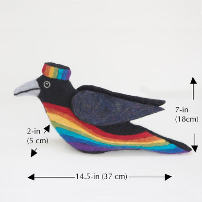 CUSTOM ORDER FOR ISABELLA — STANDING RAINBOW CROW