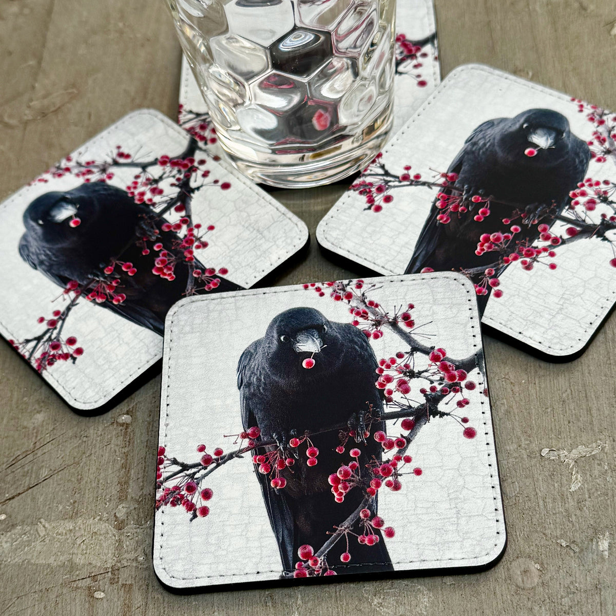 BERRY BANQUET CROW — Coaster