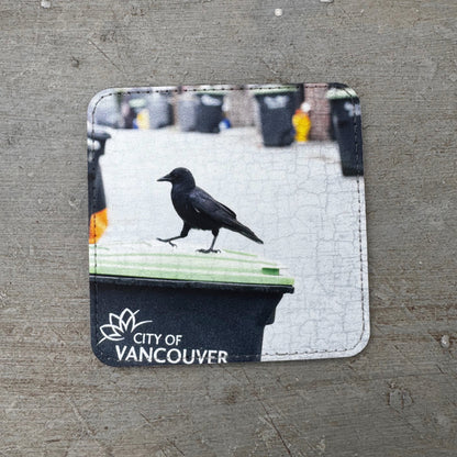 BUSY BIN DAY CROW — Coaster