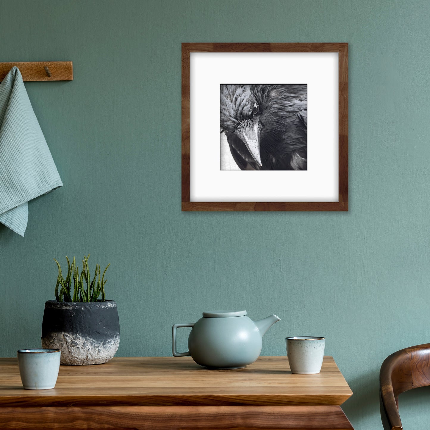 INTENSELY WET CROW - Fine Art Print, Crow Portrait Series