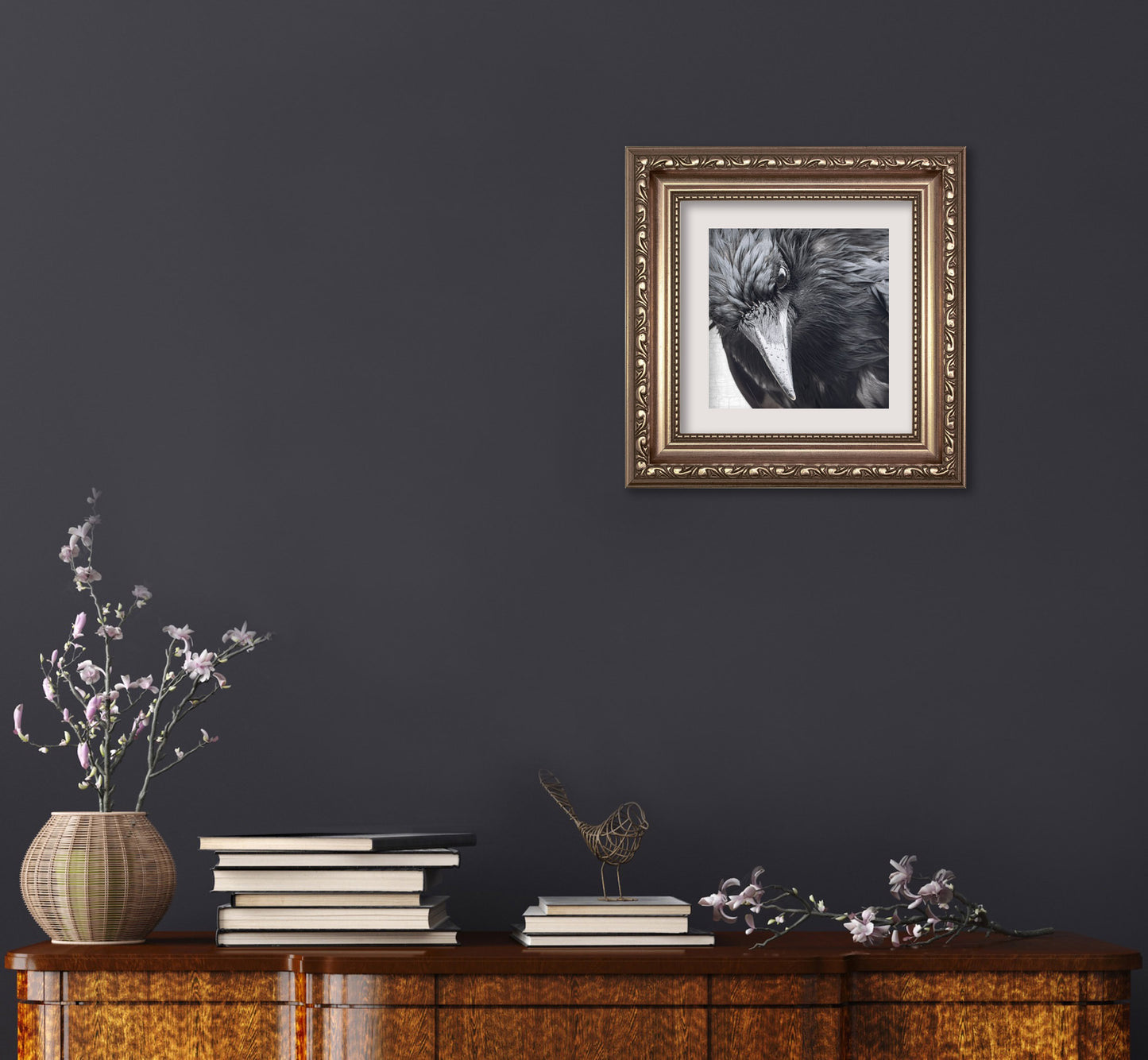 INTENSELY WET CROW - Fine Art Print, Crow Portrait Series