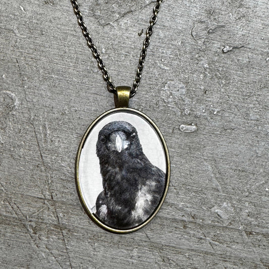 NEIL YOUNG CROW - Large Glass Pendant