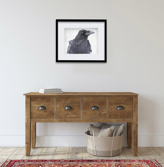 THE RAVEN OF CONCERN - Fine Art Print, Raven Portrait Series
