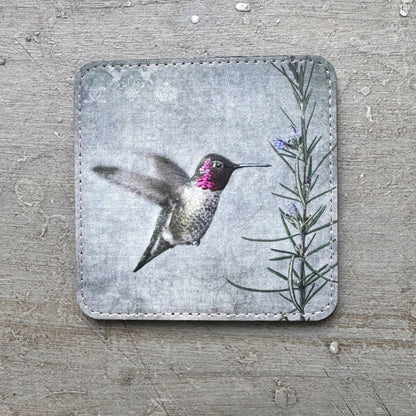 HUMMINGBIRD WITH ROSEMARY — Coaster