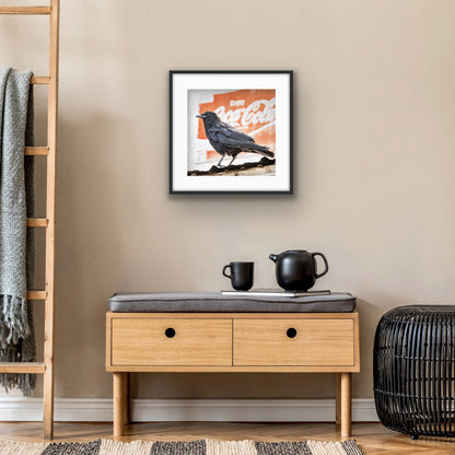 THINGS GO BETTER WITH CROWS - Fine Art Print, Crow Portrait Series
