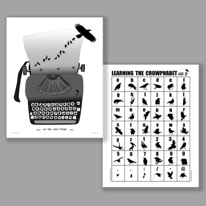 POSTER DUO — Black and White Crow Posters - SALE