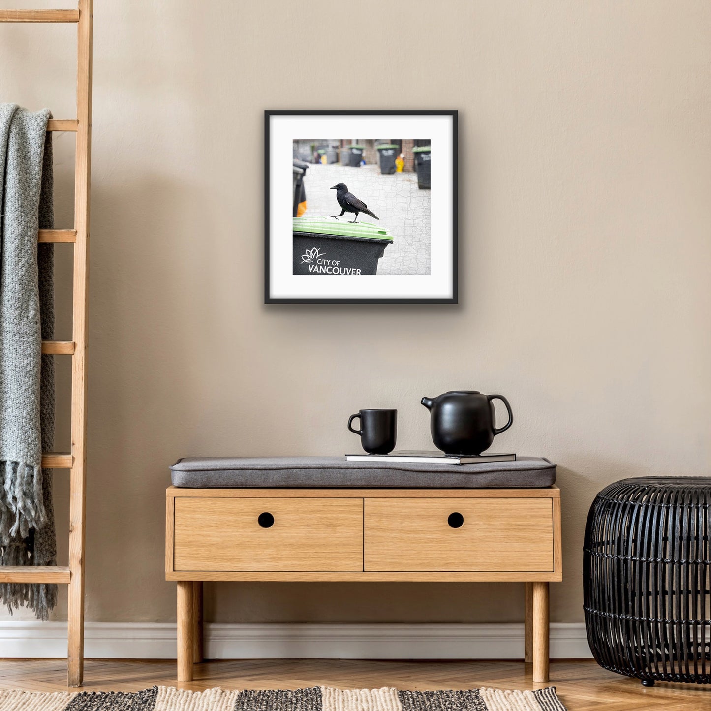 BUSY BIN DAY - Fine Art Print, Crow Portrait Series
