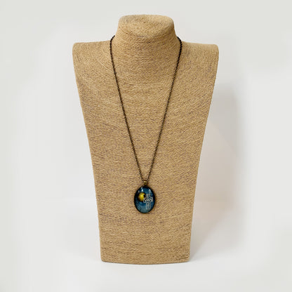 EAST VAN MOON WITH CROW - Large Glass Pendant