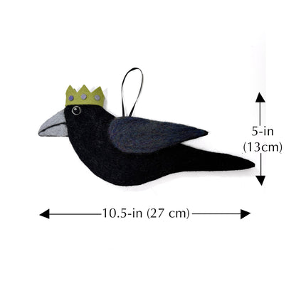MILLINERY CROW-4 Wool Needle-Felted Crow Wall Art