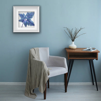 BLUE HERB ROBERT - Fine Art Print, Botanical Blueprint