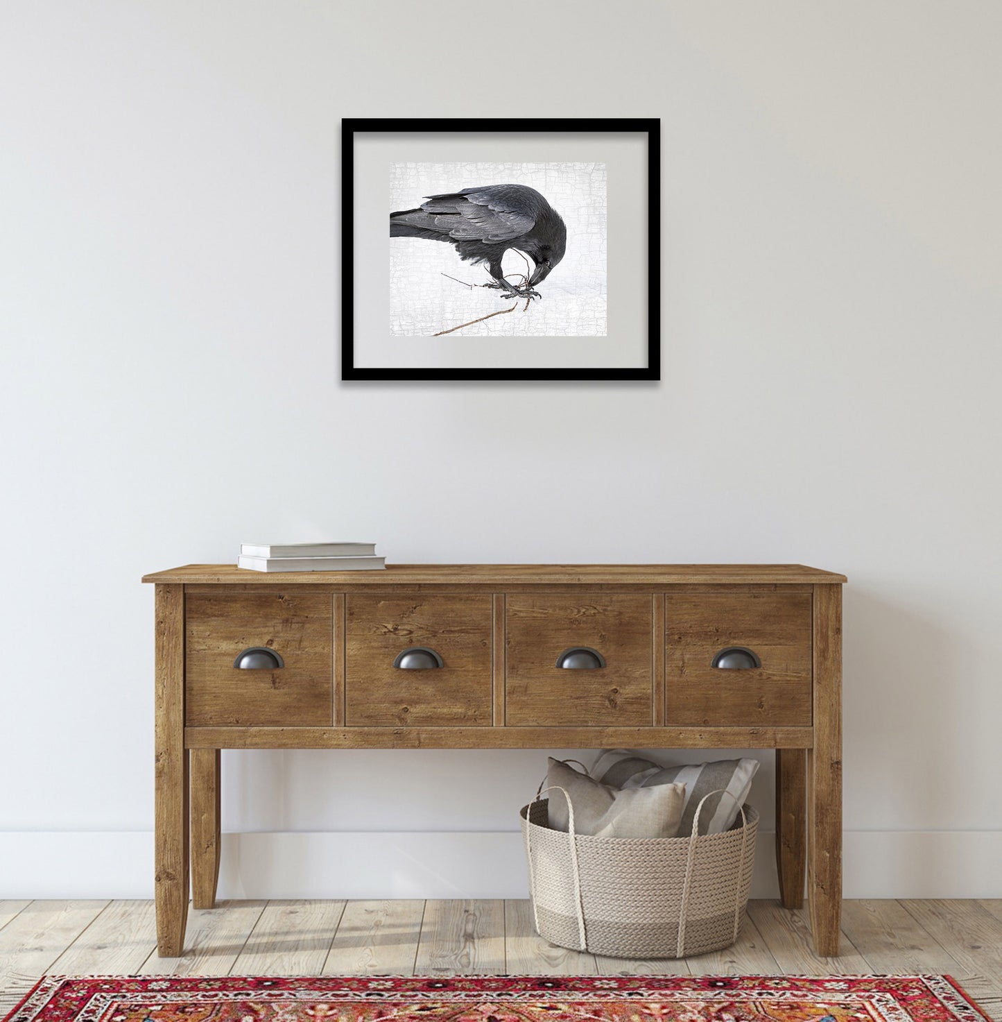 NESTING RAVEN 2 - Fine Art Print, Raven Portrait Series