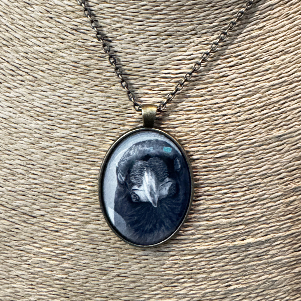 POP-UP RAVEN - Large Glass Pendant