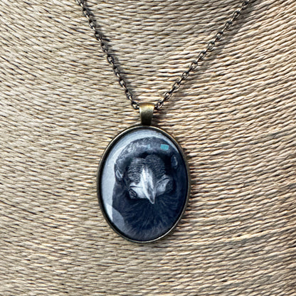POP-UP RAVEN - Large Glass Pendant