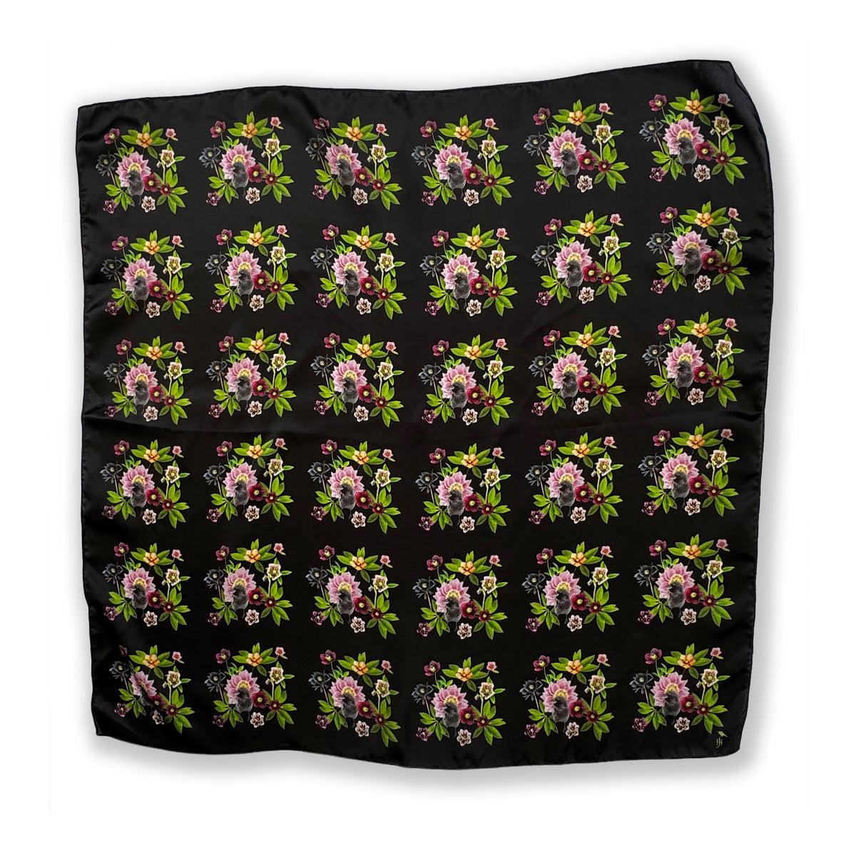 RAVEN GARDEN OF HAPPINESS — 26-inch Square Scarf