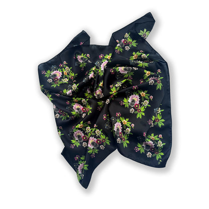 RAVEN GARDEN OF HAPPINESS — 26-inch Square Scarf