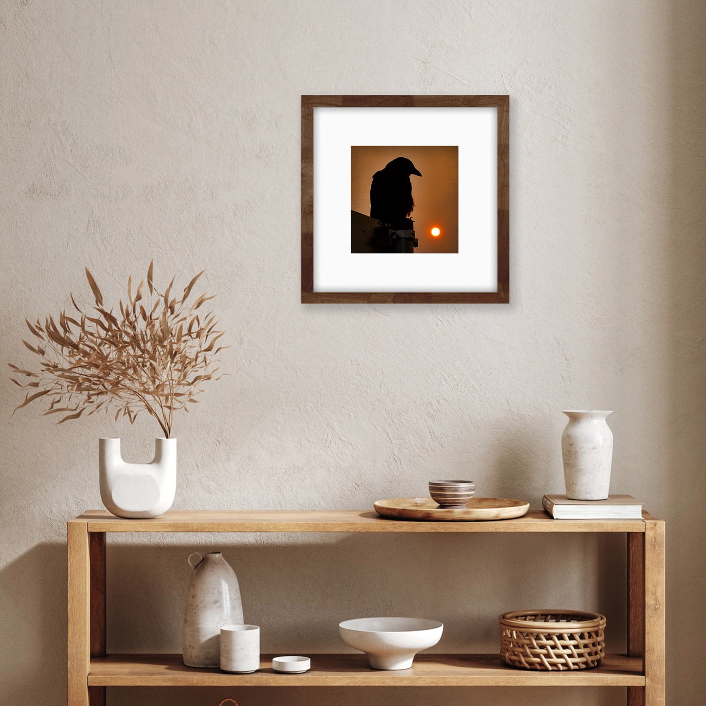 SMOKY SUNRISE - Fine Art Print, Crow Portrait Series