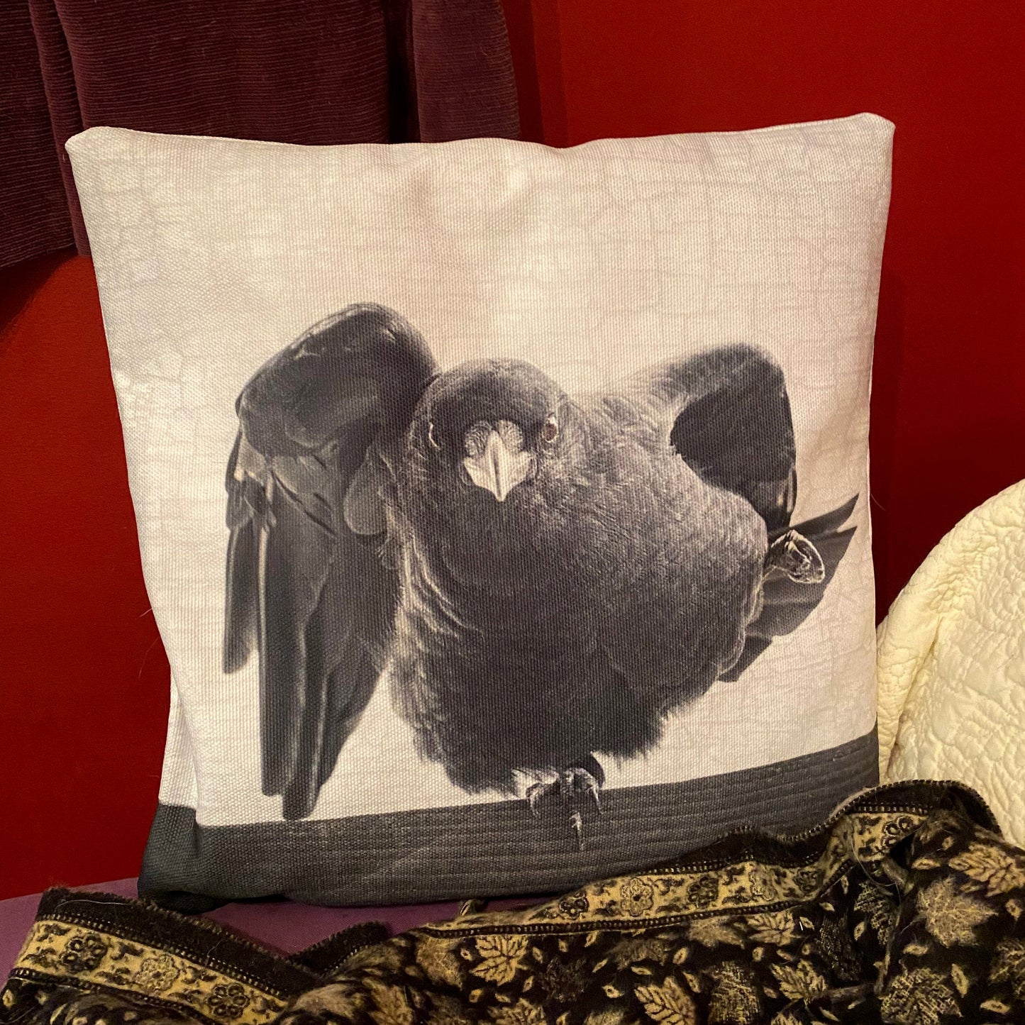 Special order for DENISE — INTERPRETIVE DANCE — Crow Cushion Cover